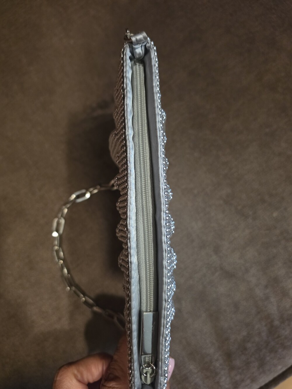 Evening Bag In Silver. - Picture 4 of 6
